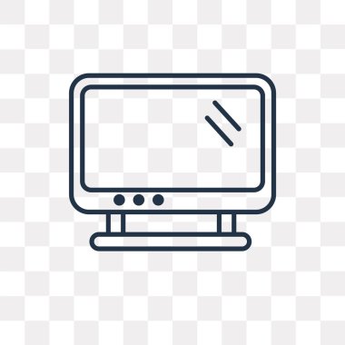 Saydam arka plan üzerinde yüksek kalitede doğrusal monitör saydamlık kavramı izole monitör vektör anahat simgesini kullandığınız web ve mobil olabilir