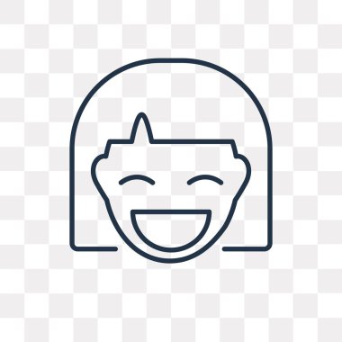 Gülümseme vektör anahat simgesini şeffaf arka plan üzerinde yüksek kalitede doğrusal gülümseme saydamlık kavramı izole olabilir kullanılan web ve mobil