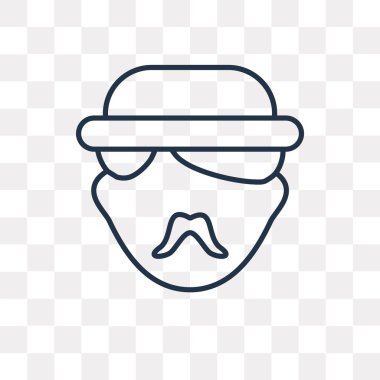 Beyefendi vektör anahat simgesini şeffaf arka plan üzerinde yüksek kalitede doğrusal beyefendi saydamlık kavramı izole olabilir kullanılan web ve mobil