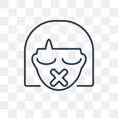 Gizli vektör anahat simgesini şeffaf arka plan üzerinde yüksek kalitede doğrusal gizli saydamlık kavramı izole olabilir kullanılan web ve mobil