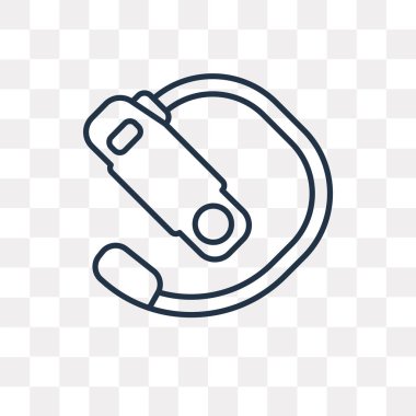 Saydam arka plan üzerinde yüksek kalitede doğrusal kulaklık saydamlık kavramı izole kulaklık vektör anahat simgesini kullandığınız web ve mobil olabilir