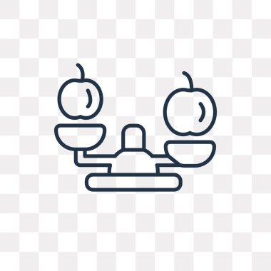 Denge vektör anahat simgesini şeffaf arka plan üzerinde yüksek kalitede doğrusal denge saydamlık kavramı izole olabilir kullanılan web ve mobil