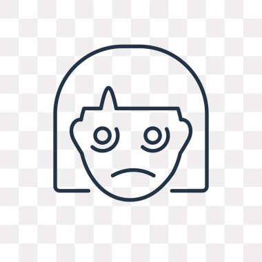 Üzgün vektör anahat simgesini izole şeffaf arka plan üzerinde yüksek kalitede doğrusal üzgün saydamlık kavramı kullanılan web ve mobil olabilir