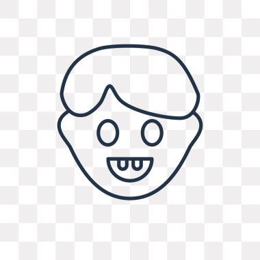 Neşeli vektör anahat simgesini şeffaf arka plan üzerinde yüksek kalitede doğrusal neşeli saydamlık kavramı izole olabilir kullanılan web ve mobil