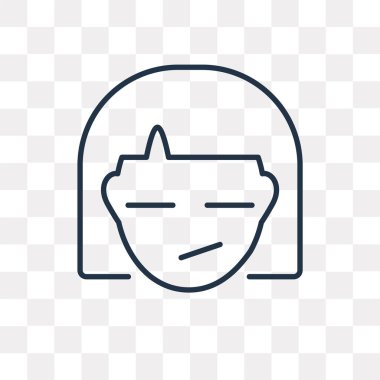 Şüpheci vektör anahat simgesini şeffaf arka plan üzerinde yüksek kalitede doğrusal şüpheci saydamlık kavramı izole olabilir kullanılan web ve mobil