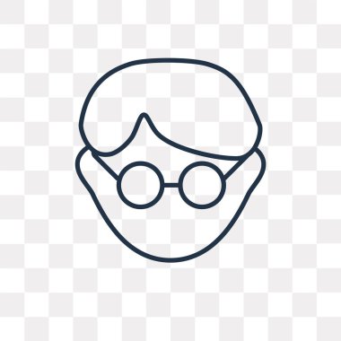 Kendini beğenmiş vektör anahat simgesini şeffaf arka plan üzerinde yüksek kalitede doğrusal kendini beğenmiş saydamlık kavramı izole olabilir kullanılan web ve mobil