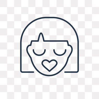 Öpücük vektör anahat simgesini şeffaf arka plan üzerinde yüksek kalitede doğrusal öpücük saydamlık kavramı izole olabilir kullanılan web ve mobil