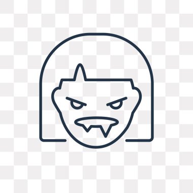 Vampir vektör anahat simgesini şeffaf arka plan üzerinde yüksek kalitede doğrusal vampir saydamlık kavramı izole olabilir kullanılan web ve mobil