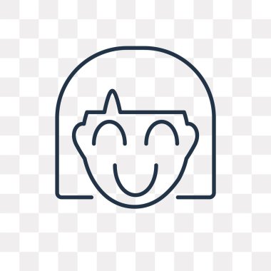 Mutlu vektör anahat simgesini izole şeffaf arka plan üzerinde yüksek kalitede doğrusal mutlu saydamlık kavramı kullanılan web ve mobil olabilir