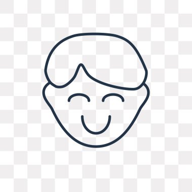 Mutlu vektör anahat simgesini izole şeffaf arka plan üzerinde yüksek kalitede doğrusal mutlu saydamlık kavramı kullanılan web ve mobil olabilir