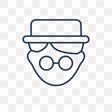 Beyefendi vektör anahat simgesini şeffaf arka plan üzerinde yüksek kalitede doğrusal beyefendi saydamlık kavramı izole olabilir kullanılan web ve mobil