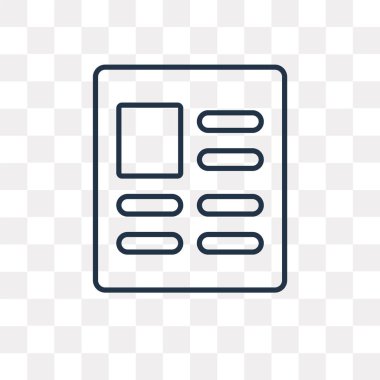 Özgeçmiş vektör anahat simgesini şeffaf arka plan üzerinde yüksek kalitede doğrusal devam saydamlık kavramı izole olabilir kullanılan web ve mobil