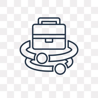 Saydam arka plan üzerinde yüksek kalitede doğrusal iş saydamlık kavramı izole iş vektör anahat simgesini kullandığınız web ve mobil olabilir