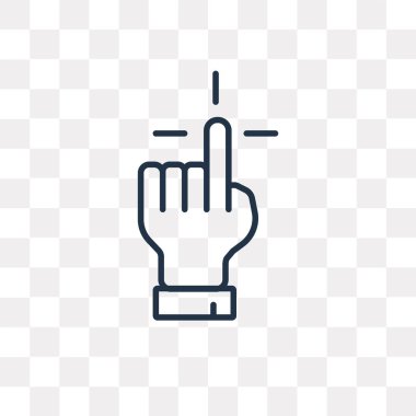 El vektör anahat simgesini şeffaf arka plan üzerinde yüksek kalitede doğrusal el saydamlık kavramı izole olabilir kullanılan web ve mobil