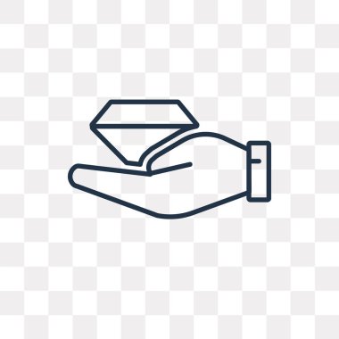 Baklava vektör anahat simgesini şeffaf arka plan üzerinde yüksek kalitede doğrusal elmas saydamlık kavramı izole olabilir kullanılan web ve mobil