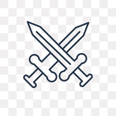 Kılıç vektör anahat simgesini şeffaf arka plan üzerinde yüksek kalitede doğrusal kılıç saydamlık kavramı izole olabilir kullanılan web ve mobil