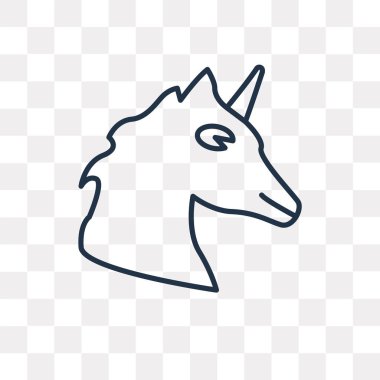 Tek boynuzlu at vektör anahat simgesini şeffaf arka plan üzerinde yüksek kalitede doğrusal tek boynuzlu at Saydamlık kavramı izole olabilir kullanılan web ve mobil