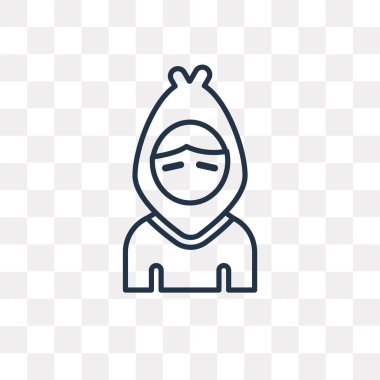 Küçük sürme hood vektör anahat simgesini küçük sürme hood şeffaflık şeffaf arka plan üzerinde yüksek kalitede doğrusal izole kavramı kullanılan web ve mobil olabilir