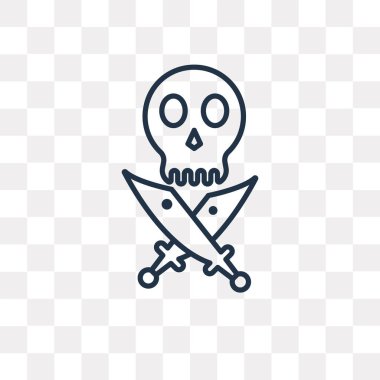 Jolly Roger vektör anahat simgesini şeffaf arka plan üzerinde izole, yüksek kalitede doğrusal Jolly roger saydamlık kavramı kullanılan web ve mobil olabilir