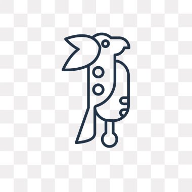 Papağan vektör anahat simgesini şeffaf arka plan üzerinde yüksek kalitede doğrusal papağan saydamlık kavramı izole olabilir kullanılan web ve mobil