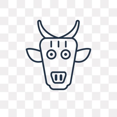 İnek vektör anahat simgesini şeffaf arka plan üzerinde yüksek kaliteli lineer Cow saydamlık kavramı izole olabilir kullanılan web ve mobil