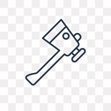 Balta vektör anahat simgesini şeffaf arka plan üzerinde yüksek kalitede doğrusal balta saydamlık kavramı izole olabilir kullanılan web ve mobil