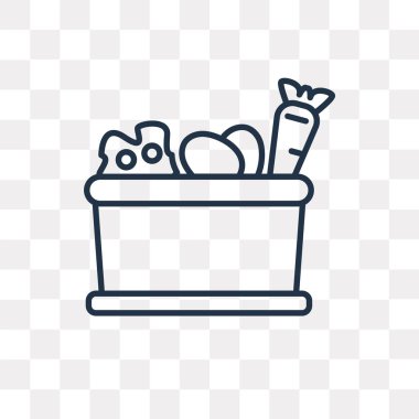 Sebze anahat simgesini şeffaf arka plan üzerinde izole vektör, yüksek kalitede doğrusal sebze saydamlık kavramı kullanılan web ve mobil olabilir