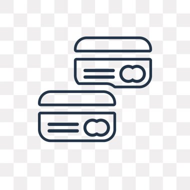 CIT kartı vektör anahat simgesini şeffaf arka plan üzerinde yüksek kalitede doğrusal CIT kart saydamlık kavramı izole olabilir kullanılan web ve mobil