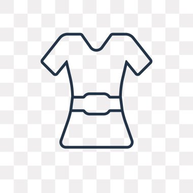 Elbise vektör anahat simgesini şeffaf arka plan üzerinde yüksek kalite doğrusal elbise şeffaflık anlayışı izole olabilir kullanılan web ve mobil