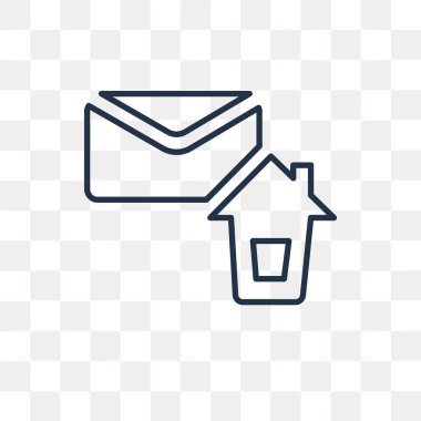 E-posta vektör anahat simgesini şeffaf arka plan üzerinde yüksek kalitede doğrusal e-posta saydamlık kavramı izole olabilir kullanılan web ve mobil