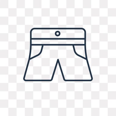 Şort anahat simgesini şeffaf arka plan üzerinde izole vektör, yüksek kalitede doğrusal şort saydamlık kavramı kullanılan web ve mobil olabilir