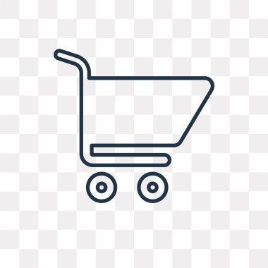 Alışveriş sepeti vektör anahat simgesini şeffaf arka plan üzerinde izole, yüksek kalitede doğrusal alışveriş sepeti saydamlık kavramı kullanılan web ve mobil olabilir