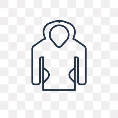 Saydam arka plan üzerinde yüksek kalitede doğrusal Hoodie saydamlık kavramı izole Hoodie vektör anahat simgesini kullandığınız web ve mobil olabilir
