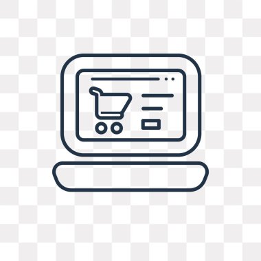 Kullandığınız web ve mobil dizüstü vektör anahat simgesini şeffaf arka plan üzerinde yüksek kalitede doğrusal Laptop saydamlık kavramı izole olabilir