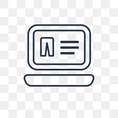 Online alışveriş vektör anahat simgesini şeffaf arka plan üzerinde yüksek kalitede doğrusal Online alışveriş saydamlık kavramı izole olabilir kullanılan web ve mobil