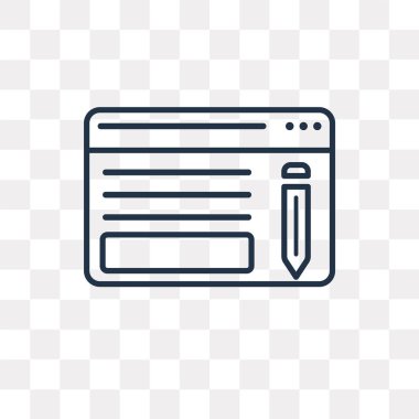 Gözden geçirme vektör anahat simgesini şeffaf arka plan üzerinde yüksek kalitede doğrusal bir daha gözden geçirme saydamlık kavramı izole kullanılan web ve mobil olabilir