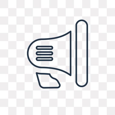 Megafon vektör anahat simgesini şeffaf arka plan üzerinde yüksek kalitede doğrusal megafon saydamlık kavramı izole olabilir kullanılan web ve mobil