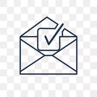 E-posta vektör anahat simgesini şeffaf arka plan üzerinde yüksek kalitede doğrusal e-posta saydamlık kavramı izole olabilir kullanılan web ve mobil