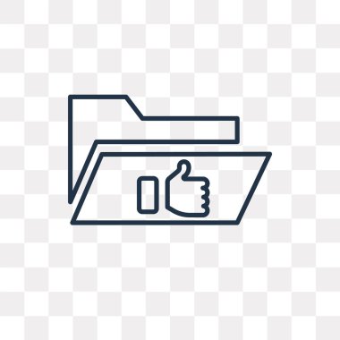 Klasör vektör anahat simgesini şeffaf arka plan üzerinde yüksek kalitede doğrusal klasör saydamlık kavramı izole olabilir kullanılan web ve mobil