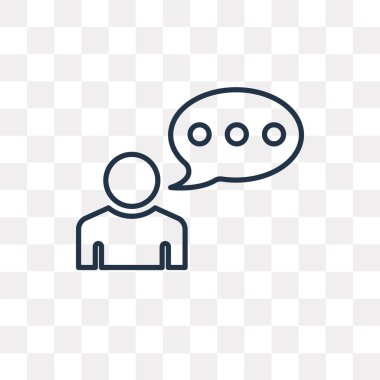 Sohbet vektör anahat simgesini şeffaf arka plan üzerinde yüksek kalitede doğrusal sohbet saydamlık kavramı izole olabilir kullanılan web ve mobil