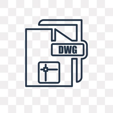 Dwg vektör anahat simgesini şeffaf arka plan üzerinde yüksek kalitede doğrusal Dwg saydamlık kavramı izole olabilir kullanılan web ve mobil