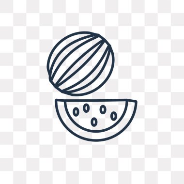 Karpuz vektör anahat simgesini şeffaf arka plan üzerinde yüksek kalitede doğrusal karpuz saydamlık kavramı izole olabilir kullanılan web ve mobil