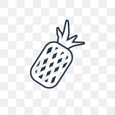 Ananas vektör anahat simgesini şeffaf arka plan üzerinde yüksek kalitede doğrusal ananas saydamlık kavramı izole olabilir kullanılan web ve mobil