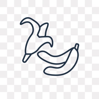 Muz vektör anahat simgesini şeffaf arka plan üzerinde yüksek kalitede doğrusal muz saydamlık kavramı izole olabilir kullanılan web ve mobil