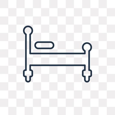 Yatak vektör anahat simgesini şeffaf arka plan üzerinde yüksek kalitede doğrusal yatak şeffaflık konsepti izole olabilir kullanılan web ve mobil