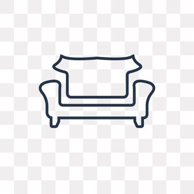 Kanepe vektör anahat simgesini şeffaf arka plan üzerinde yüksek kalitede doğrusal kanepe saydamlık kavramı izole olabilir kullanılan web ve mobil