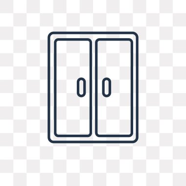 Pencere vektör anahat simgesini şeffaf arka plan üzerinde yüksek kalite doğrusal pencere şeffaflık anlayışı izole olabilir kullanılan web ve mobil