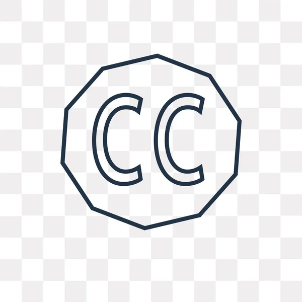 Creative Commons Vector Bosquejo Icono Aislado Sobre Fondo Transparente Lineal — Vector de stock