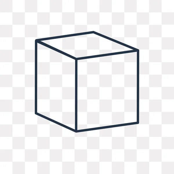 Icono Del Contorno Del Cubo Vectorial Aislado Sobre Fondo Transparente — Vector de stock