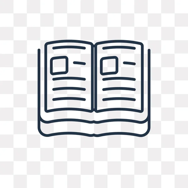 Open Book Vektor Outline Icon Isoliert Auf Transparentem Hintergrund Qualitativ — Stockvektor